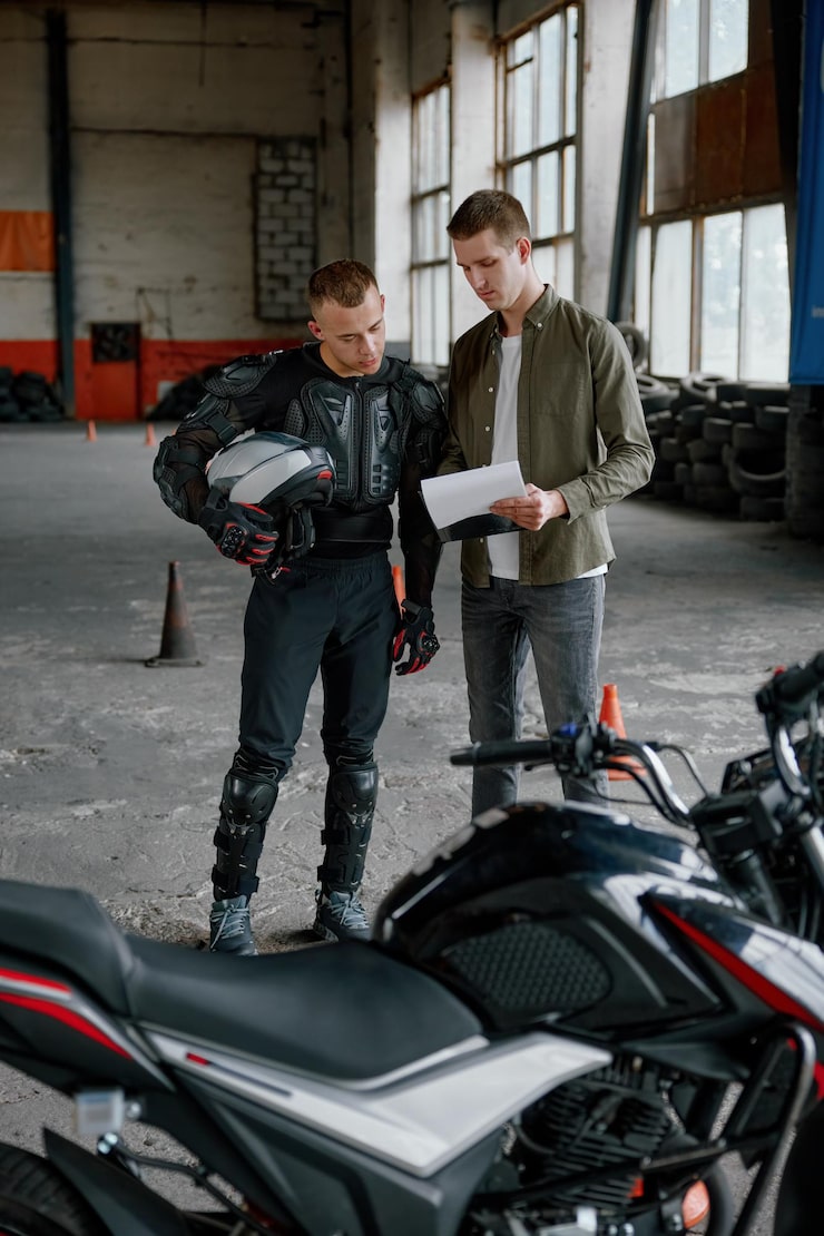 student-motorcyclist-instructor-looking-test-exam-list_266732-43934